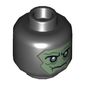 Minifig Head Imperial Inquisitor Fifth Brother, Balaclava with Sand Green Skin, Dark Gray Eyes, Neutral / Angry Open Mouth with Teeth Print