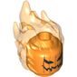 Minifig Head Special with Trans-Orange Flames and Halloween Pumpkin Face Print
