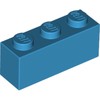 Dark Azure Brick 1 x 3