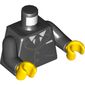 Torso Suit with 2 Buttons, Gray Sides, Gray Centerline and Tie / '2011 The LEGO Store Toronto, Canada' Back Print, Black Arms, Yellow Hands