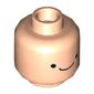 Minifig Head Adventure Time Finn, Dual Sided, Small Eyes, Smile / Open Mouth Smile with Tongue and 3 Teeth Print [Hollow Stud]
