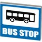 Road Sign Clip-on 2 x 2 Square With Blue Field, 'Bus Stop'