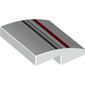 Slope Curved 2 x 2 x 2/3 with Red, Light Bluish Gray and Black Stripes Print