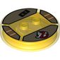 Function Brick Round 4 x 4 x 2/3 with 2 Studs and Ghostbusters Logo and "AY" Print