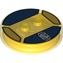 Function Brick Round 4 x 4 x 2/3 with 2 Studs and Overlapping "NS" Monogram Print