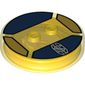 Function Brick Round 4 x 4 x 2/3 with 2 Studs and Overlapping "NS" Monogram Print