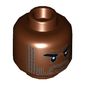 Minifig Head Karl Mordo, Dual Sided, Beard Stubble, Eyebrows, Neutral / Angry Print [Hollow Stud]