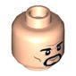 Minifig Head Doctor Strange, Eyebrows, Black and White Goatee, Wrinkles and Cheek Lines, Neutral / Angry Print