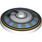 Dish 4 x 4 Inverted [Radar] with Clock Face Light Blue with Roman Numerals Print