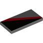 Tile 2 x 4 Right - Black Triangle Lower Left and Red Diagonal Stripe print