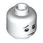Minifig Head Spooky Boy, Eyebrows, Raised Right Eyebrow, Dark Bluish Gray Eye Circles, Downturned Mouth with Fang Print
