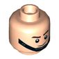 Minifig Head Death Star Trooper / AT-ST Driver, Dual Sided, Chin Strap, Brown Eyebrows, Smile, Frown Print [Hollow Stud]