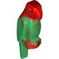 Animal, Bird, Parrot, Wide Beak and Tail with Marbled Red Pattern
