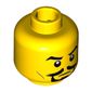 Minifig Head Desert Warrior, Eyebrows, White Pupils, Black Goatee and Dark Orange Cheek Lines Print