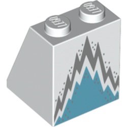 Slope 65° 2 x 2 x 2 with Bottom Tube with Dark Azure and Silver Ice Queen Skirt Print