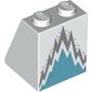 Slope 65° 2 x 2 x 2 with Bottom Tube with Dark Azure and Silver Ice Queen Skirt Print