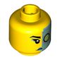 Minifig Head Cyborg, Eyebrow, Dark Azure Lips, Dark Azure and Silver Cyborg Eyepiece Print