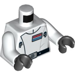 Torso Jacket with Wide Lapel, Rank Badge, Belt Print (Director Krennic), White Arms, Black Hands