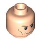 Minifig Head Director Krennic, Dark Tan Eyebrows, White Pupils, Cheek Lines, Frown Print