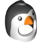 Costume / Mask, Bird Penguin with White Face, Black Eyes and Orange Beak Print