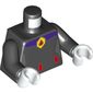 Torso Red Ovals at Waist and Red and Yellow Amulet Print (Raven), Black Arms, White Hands
