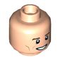 Minifig Head Newt Scamander, Dual Sided, Reddish Brown Eyebrows, Cheek Lines, Open Mouth, Smile / Scowl Print [Hollow Stud]