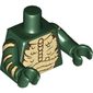Torso Bare Chest with Bones and Spikes print, Dark Green Arms with Tan Stripes print, Dark Green Hands