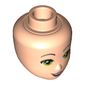 Minidoll Head with Lime Eyes, Eyebrows, Pink Lips and Open Smile Print