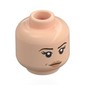 Minifig Head, Brown Eyebrows, Peach Lips, Beauty Mark, Neutral / Angry Print