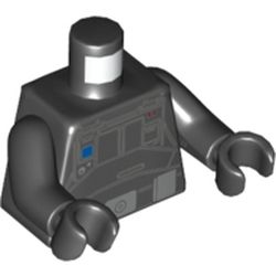 Torso Flight Suit with Control Panel and Belt Print (Imperial Ground Crew), Black Arms and Hands