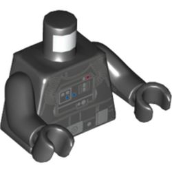 Torso Flight Suit, Control Panel, Buttons, Lights, Belt with Silver Buckle Print, Black Arms and Hands