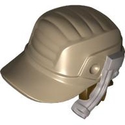 Hair and Hat / Cap, Flat Silver Headset and Dark Brown Hair Print (Jyn Erso)