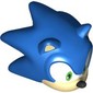 Minifig Head Special, Sonic the Hedgehog with Green Eyes, Tan Face and Ears, Black Nose and Half Smile Print