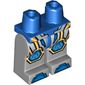 Hips and Light Bluish Gray Legs with Armor with Yellow and Gold Circuitry, Blue Hexagonal Knee Pads, Blue Toes Print (Clay)