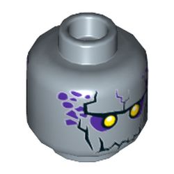 Minifig Head Roog, Yellow Eyes, Jagged Rock Mouth, Open Mouth / Closed Mouth Print [Hollow Stud]
