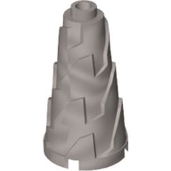 LEGO part 28598 Cone 2 x 2 x 3 Jagged in Silver Metallic/ Flat Silver