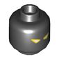 Minifig Head Rogul, Dual Sided, Triangular White and Yellow Eyes / Triangular White and Bright Light Blue Eyes, Lightning Print [Hollow Stud]