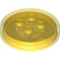 Function Brick Round 4 x 4 x 2/3 with 4 Studs and Trans Orange Bottom Pattern (Generic for Gadgets)