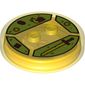 Function Brick Round 4 x 4 x 2/3 with 2 Studs and Snail, Sword, Coins and Gems Print