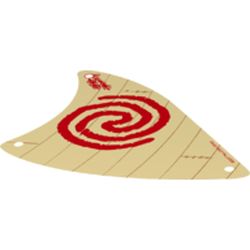 Sail, Triangular, with Red Spiral Swirl Print