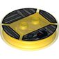 Function Brick Round 4 x 4 x 2/3 with 2 Studs and Video Game Joystick and Wood Grain print