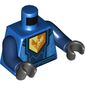 Torso Armor with Blue Circuitry, Dark Blue Center Panel, Falcon Symbol on Pentagonal Shield Print, Dark Blue Arms, Black Hands