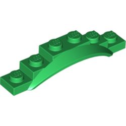 LEGO part 62361 Wheel Arch, Mudguard, 1 1/2 x 6 x 1 [Arch Extended] in Dark Green/ Green