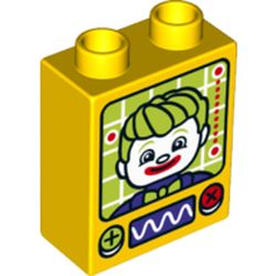 Duplo Brick 1 x 2 x 2 with Bottom Tube and The Joker Print