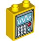 Duplo Brick 1 x 2 x 2 with Bottom Tube and Blue Screen and Number Pad Print