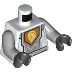 Torso Armor, Silver Circuits, Light Bluish Gray Panel, Orange Emblem, Yellow Horse Head Print, Light Bluish Gray Arms, Black Hands