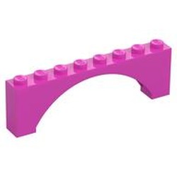 LEGO part 40296 BRICK W. BOW 1X8X2 in Bright Purple/ Dark Pink