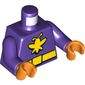 Torso Bodysuit, Yellow Moth and Belt with Buckle print, Dark Purple Arms, Orange Hands