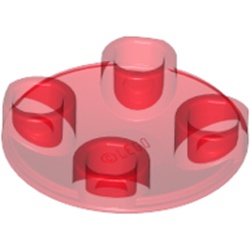 LEGO part 28558 SLIDE SHOE ROUND 2X2 in Transparent Red/ Trans-Red