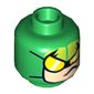 Minifig Head Scorpion, Balaclava, Light Nougat Face, Yellow Goggles Print [Hollow Stud]